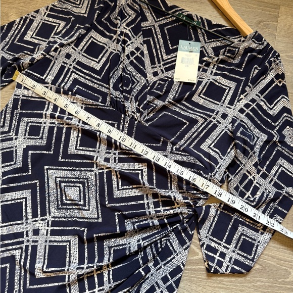 Ralph Lauren Blue and White Long Sleeve Dress~ size 16~ NWT - Picture 9 of 12